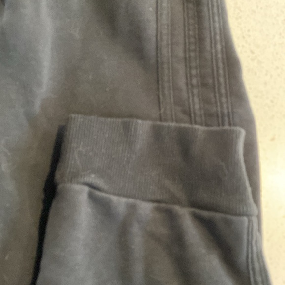 ADIDAS black French terry sweatpants joggers white logo XXL pants - Picture 3 of 5